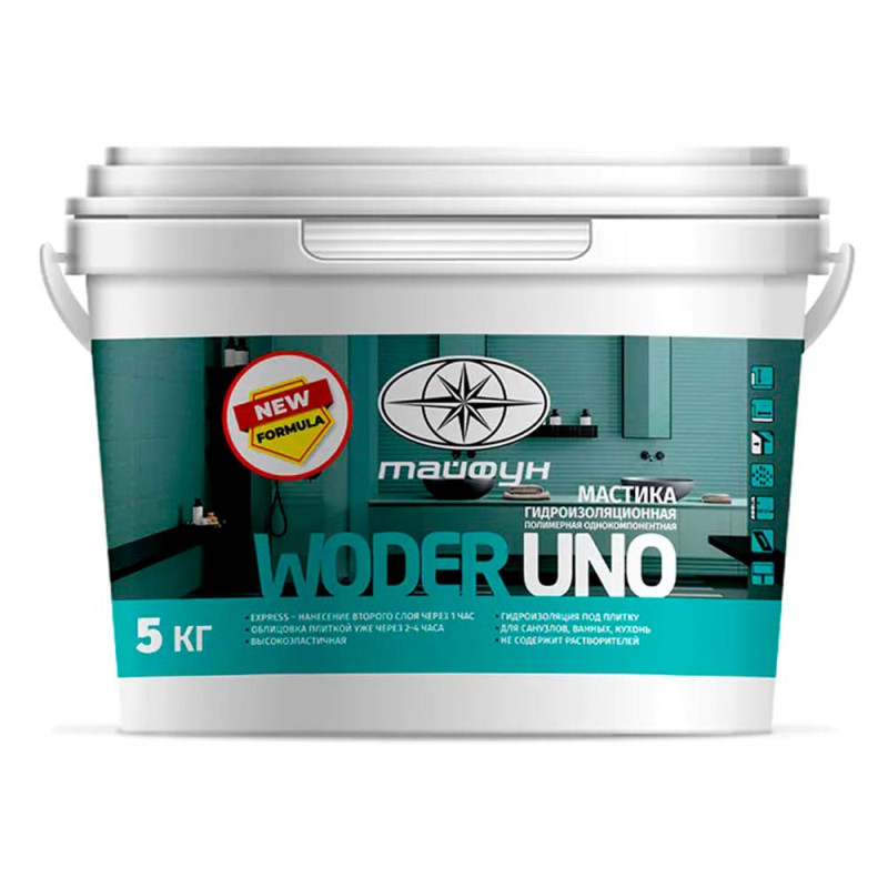 Мастика гидроизоляционная Тайфун WODER UNO 5 кг