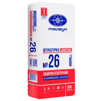 Штукатурка Тайфун Мастер №26 цементная машинная 25 кг