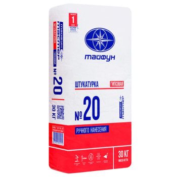 Штукатурка Тайфун Мастер №20 гипсовая ручного нанесения 30 кг