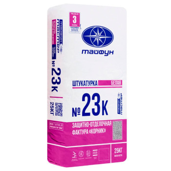 Штукатурка Тайфун Мастер №23К-1 фактура Корник 1 мм белая 25 кг