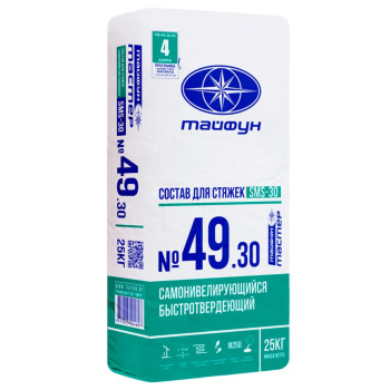 Состав для стяжек Тайфун Мастер №49-30 SMS самонивелирующийся 25 кг