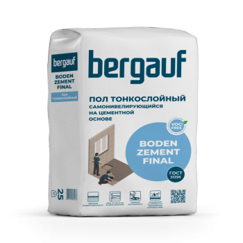 Пол Bergauf Boden Zement Final самонивелирующийся  на цементной основе 25 кг