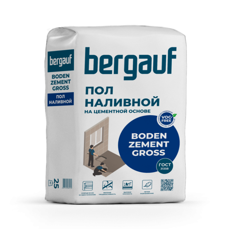 Пол Bergauf Boden Zement Gross ровнитель на цементной основе 25 кг