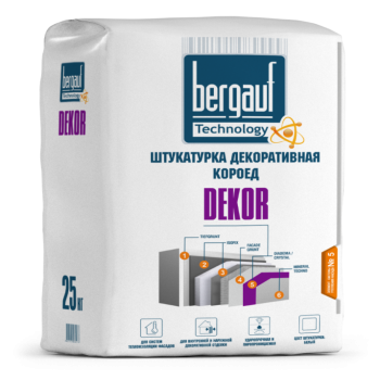 Штукатурка Bergauf Dekor Fasad декоративная короед 2 мм 25 кг