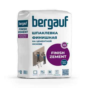 Шпатлевка Bergauf Finish Zement финишная шпаклевка на цементной основе белая 20 кг