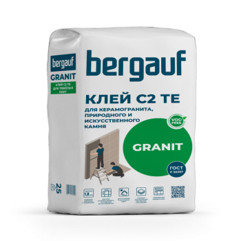 Клей Bergauf Granit для керамогранита, природного и искусственного камня 25 кг