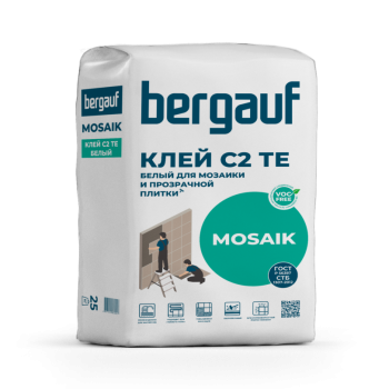 Клей Bergauf Mosaik для мозаики и прозрачной плитки белый 25 кг