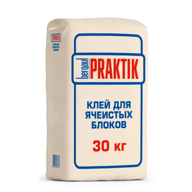 Клей Bergauf Praktik для ячеистых блоков Зима 30 кг