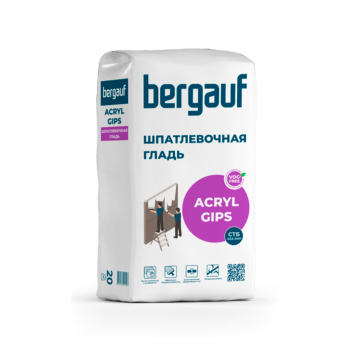 Шпатлевка Bergauf Acryl Gips шпатлевочная гладь гипсовая 20 кг